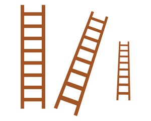Ladder vector, icon design. Wooden ladder vector isolated on white background. Step ladder icons set simple graphic design. Construction ladder equipment icons vector illustration. eps 10