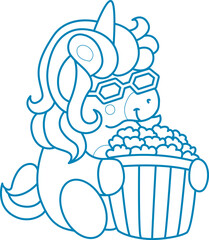 Printable outline Unicorn templates for coloring children's book