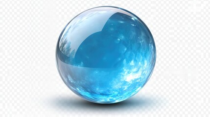 floated round blue ball isolate on transparency background PNG