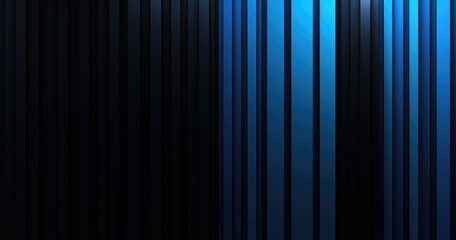 Fototapeta premium A gradient of blue and black vertical stripes creating a modern, abstract background.