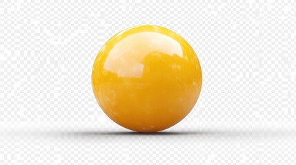 floated round yellow ball isolate on transparency background