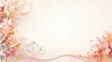 Vintage retro background frame for card design and romantic invitations in Art Nouveau style new beautiful stock image illustration AI