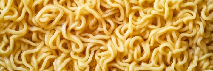 Close Up View of Deliciously Cooked Ramen Noodles Featuring a Curly and Appealing Texture