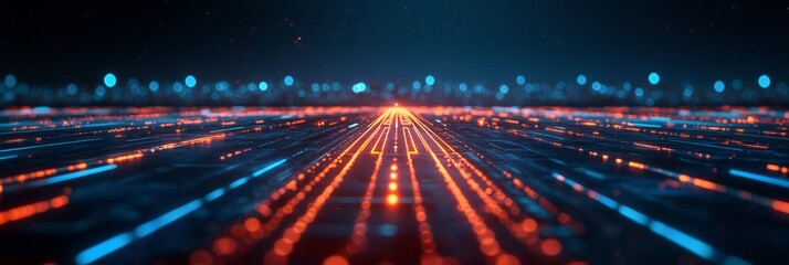 Obraz premium futuristic plane route hologram