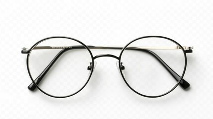 Glasses view from above on transparency background PNG