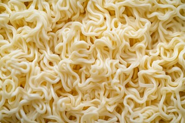 Close Up View of Deliciously Cooked Ramen Noodles Featuring a Curly and Appealing Texture