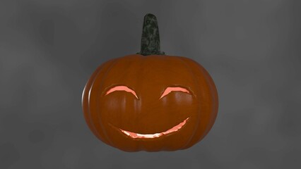 Pumpkin Jack smiles on the smoke background