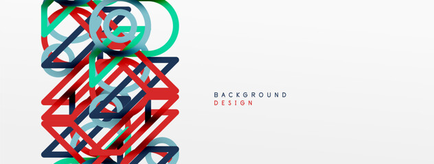 Abstract background - colorful circle lines technology or business digital template