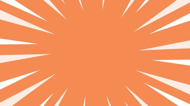 Abstract background pop art design animation. comic background rotating on beautiful orange background.