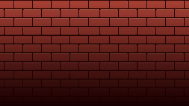 Brick wall texture animation. Brown brick wall background. Block brick wall pattern texture background. Cartoon red brick. 4K seamless loop animation