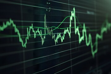 Naklejka premium Green Stock Market Graph