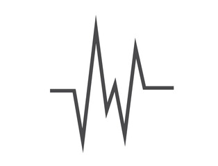 Electrocardiogram (ECG) icon. Medical design element. Heartbeat, cardio and pulse symbol. Isolated vector image in simple style