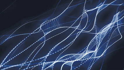 Futuristic particle wave. Abstract technology background. Big data visualization. Vector illustration