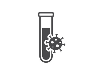 virus test icon. medical and microbiology laboratory research symbol. isolated vector image in simple style