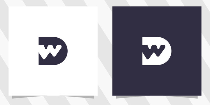 letter dw wd logo design vector