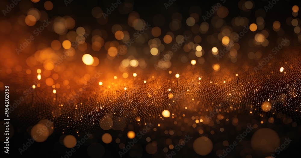 Poster a mesmerizing abstract background featuring shimmering golden bokeh lights, creating an enchanting a