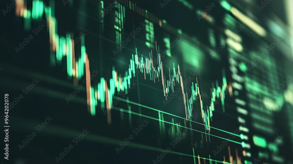 Poster stock market data display on a computer screen