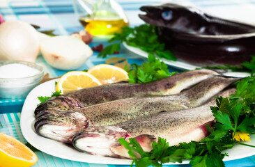 Image of freshness fish and vegetables