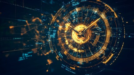 Mechanical Clock Transforming into Digital Watch,Technology Evolution Concept