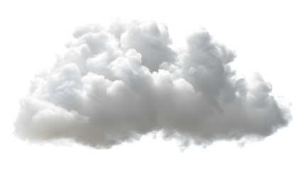 White soft cloud isolated on transparent background