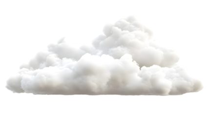 White soft cloud isolated on transparent background