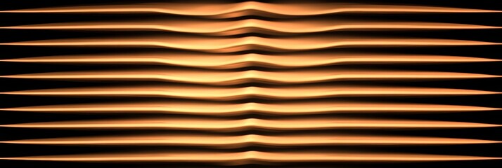 Obraz premium Golden lines create an undulating pattern against a contrasting dark background, showcasing a captivating abstract design