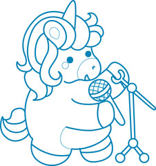 Printable outline Unicorn templates for coloring children's book