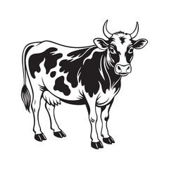 Professional Cow Silhouette Vector Art – Free Download.
