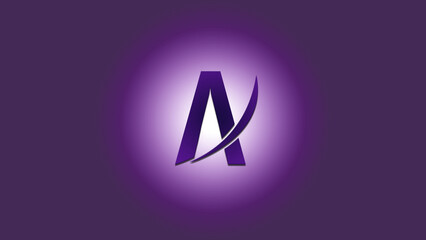 alphabet letter a logo design purple 