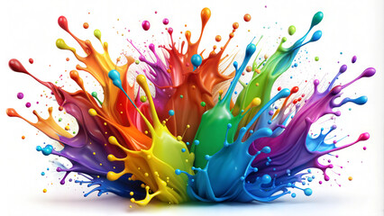 Fototapeta premium Vibrant paint explosion with colorful splashes creating an energetic and creative atmosphere