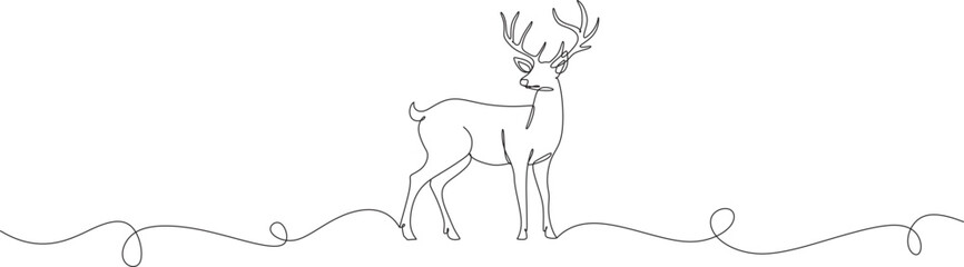 Reindeer vector line art design for Christmas
