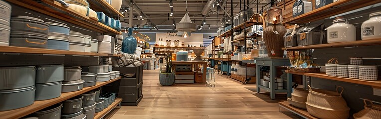 Home center interior and product lineup.