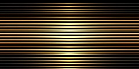 Fototapeta premium Golden and black horizontal lines create an abstract visual effect, showcasing a blend of light and shadow in a minimalist composition
