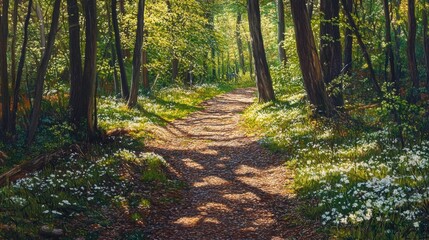 Obraz premium Springtime path, woods