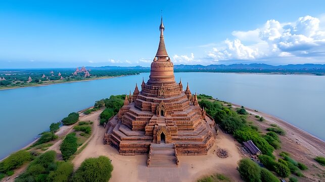 Explore the ancient temples of Bagan, Myanmar, a vast plain dotted with thousands of ancient temples and stupas. 