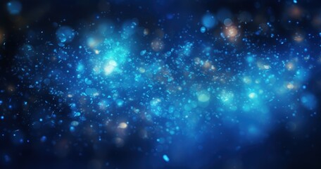 Naklejka premium A mesmerizing abstract image featuring a blend of blue hues and sparkling lights, evoking a sense of depth and tranquility.