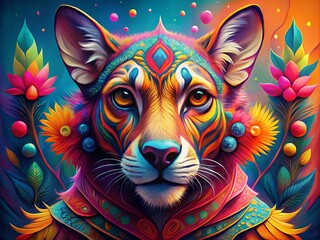 whimsical animal portraits bold colorful design
