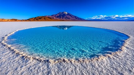 Walk across the Salar de Uyuni salt flats in Bolivia, where the reflective surface creates surreal, mirror-like landscapes. 