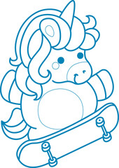 Printable outline Unicorn templates for coloring children's book