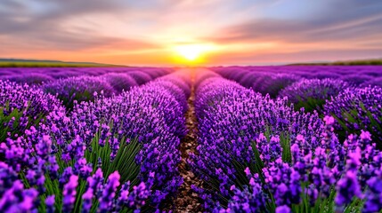 Walk through the lavender fields in Provence, France, as the fragrant purple blooms stretch for miles under the summer sun. 