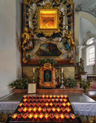 interior of church,  Strobl, Wolfgangsee; Salzburg, Austria, Europe, August 2024