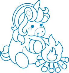 Printable outline Unicorn templates for coloring children's book