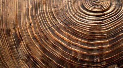 Fototapeta premium Wooden wall with visible growth rings on texture background