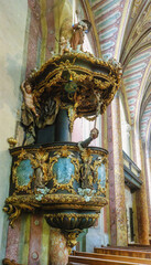 interior of the cathedral,  Sankt Wolfgang, Wolfgangsee; Salzburg, Austria, Europe, August 2024