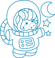 Printable outline Unicorn templates for coloring children's book