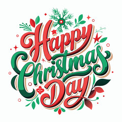 text happy christmas day typography