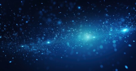 Obraz premium A mesmerizing cosmic scene filled with sparkling particles and glowing lights, evoking a sense of wonder and vastness.