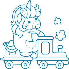 Printable outline Unicorn templates for coloring children's book