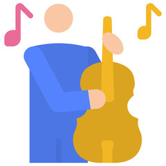 contrabass flat icon