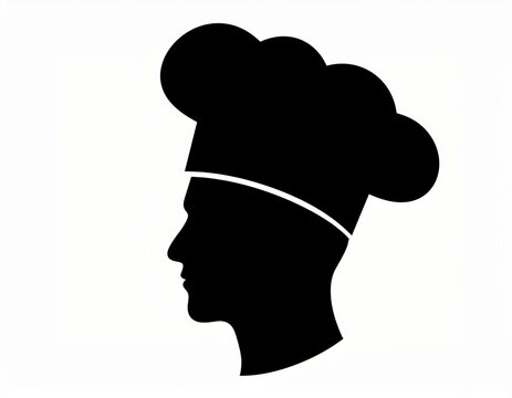 recommend clip art: schwarze Silhouette Kontrast Kochmütze Icon, isoliert auf weißen Hintergrund, Freisteller 